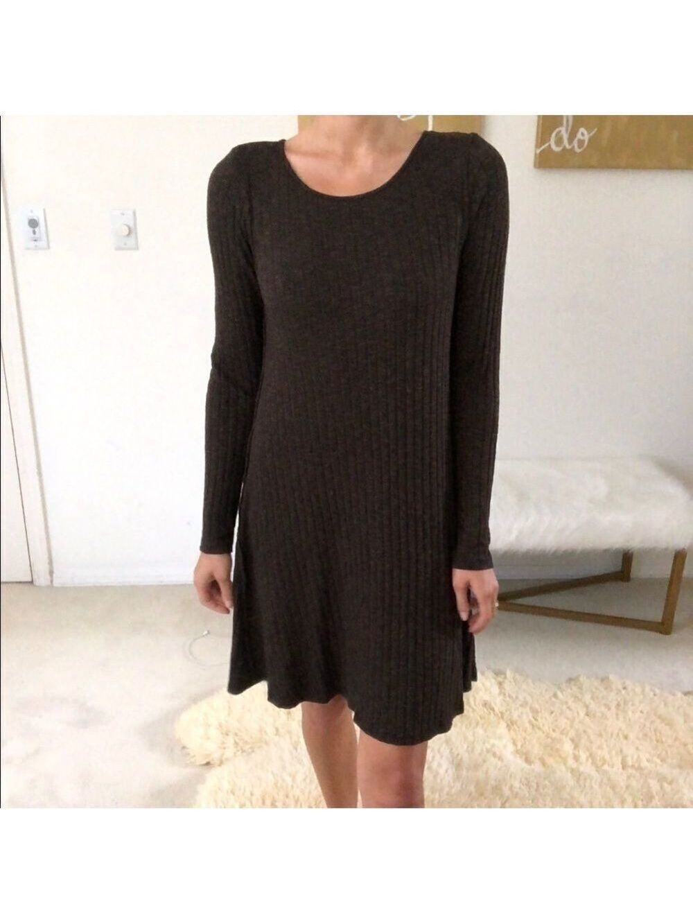 Michael stars crew neck brown dress